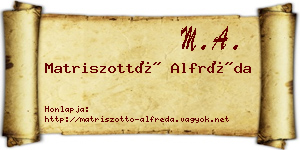Matriszottó Alfréda névjegykártya